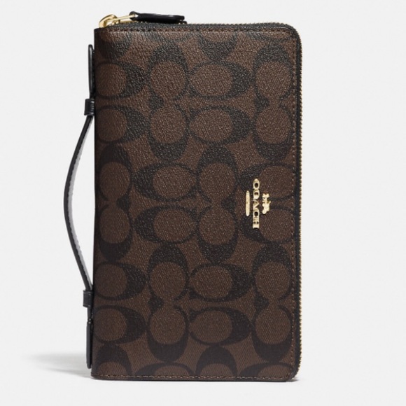 Double Zip Travel Wallet In Signature PVC - Picture 1 of 9